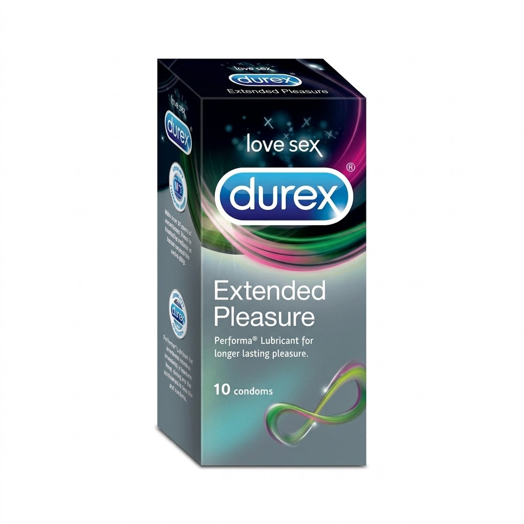 Durex Extended Pleasure Condoms 10 Pack with Performa Lubricant